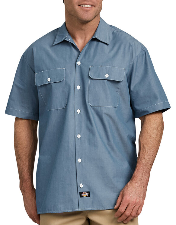 Relaxed Fit Short Sleeve Chambray Shirt | Mens Shirts | Dicki