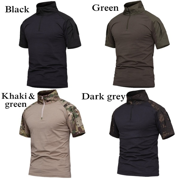 Outdoor Camouflage Camping Tactical T-shirts Men Hiking Hunting .