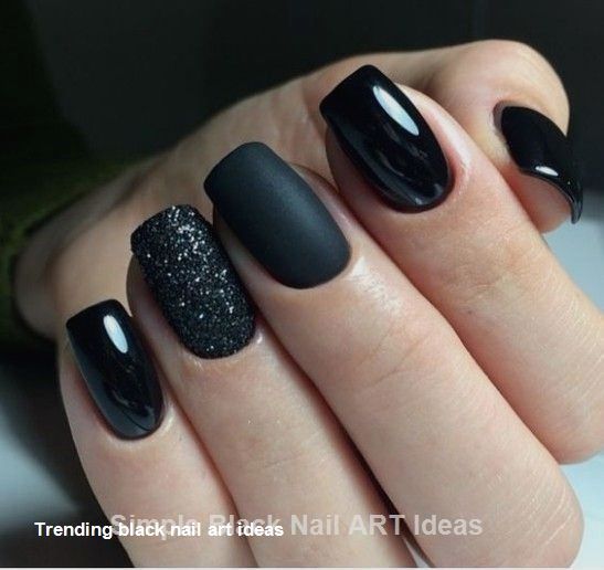 20 Simple Black Nail Art Design Ideas 1 | Black acrylic nail .