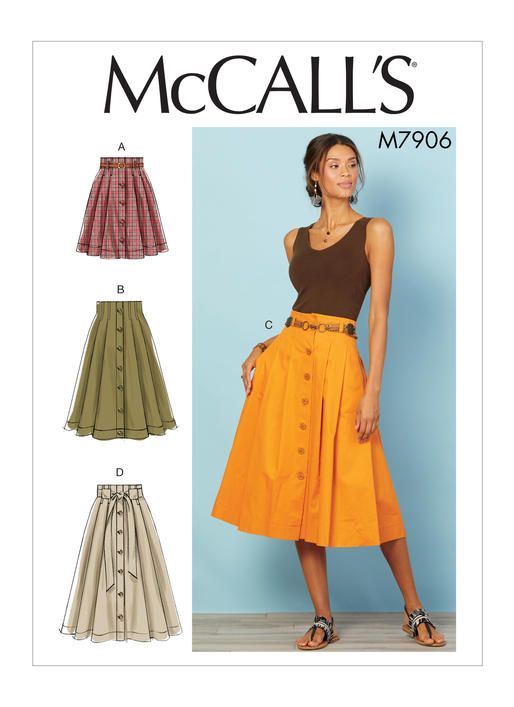 M7906 | Skirt patterns sewing, Skirt pattern, Midi skirt patte