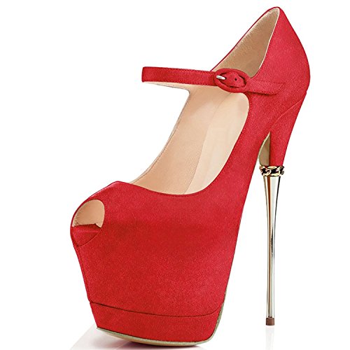 10 Toes Shoe Shop YDN Women Peep Toe Sky High Heels Platform Pumps .