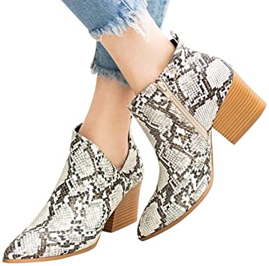 Amazon.com: Women's Casual Ankle Booties Cut Out Slip On Low Heel .