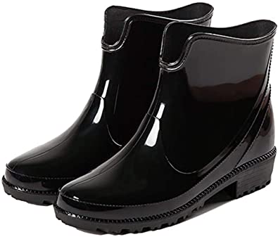 Amazon.com | Holyami Fashion Short Rain Boots for Women-Waterproof .