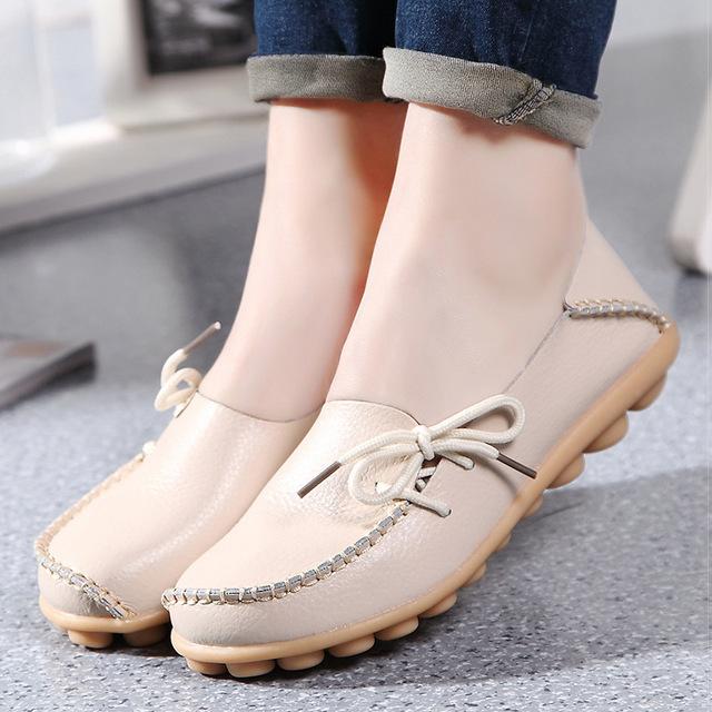 Ladies Flat Low Wedge Loafers Shoes Ladies Slip On Women – Kankon
