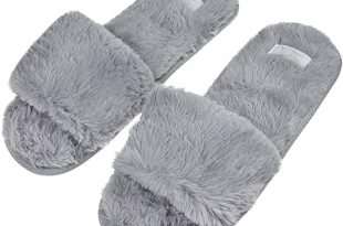 Amazon.com | Fashion Indoor Warm Fleece Slide On Slippers, Womens .