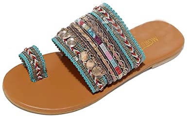 Amazon.com: Women Flat Sandals Summer,SIN+MON Women's Boho Flip .