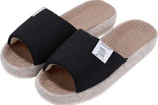 Amazon.com | shevalues Women's Indoor House Slippers Summer Linen .