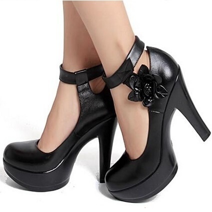 Size 33-40 shoes women genuine leather pumps high heels office .