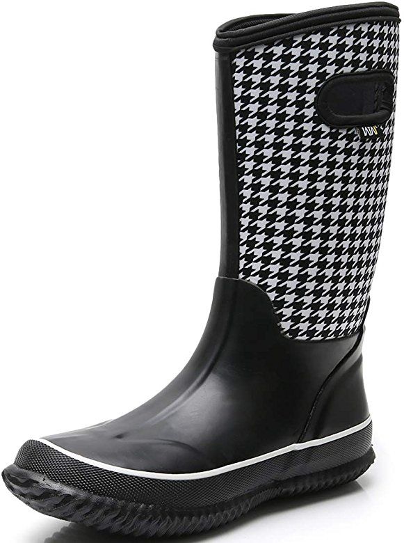 Amazon.com | WTW Women's Neoprene Rubber Rain Snow Boots for .