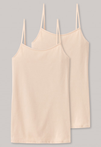 Spaghetti strap tops 2-pack nude - Cotton Essentials | SCHIESS