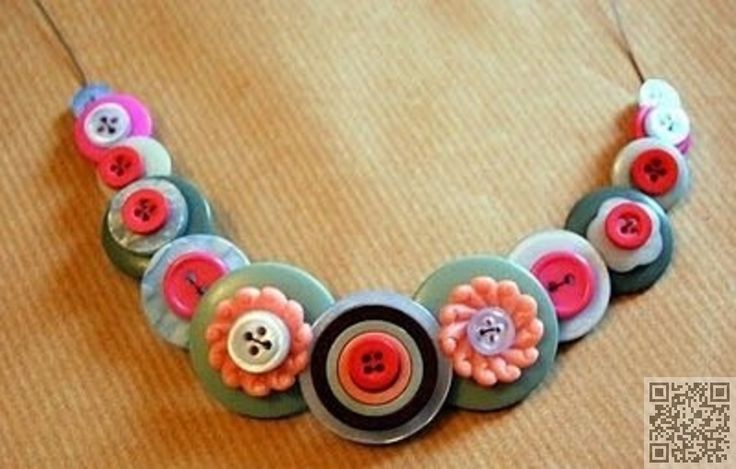 28. #Stacked Button Necklace – 38 #Super Cool Diy #Jewelry #Ideas .