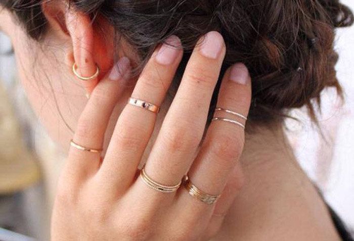 Gold ring,delicate Stacking ring,minimalist ring,modern Midi ring .