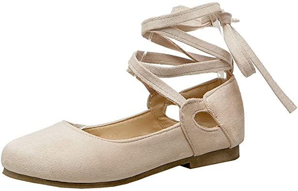 Amazon.com | LUXMAX Womens Ankle Wrap Ballet Flats Strappy .