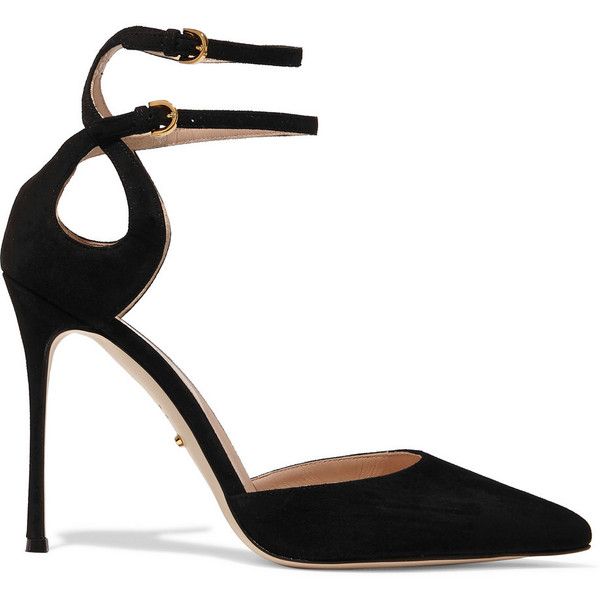 Sergio Rossi Cutout suede pumps ($423) ❤ liked on Polyvore .