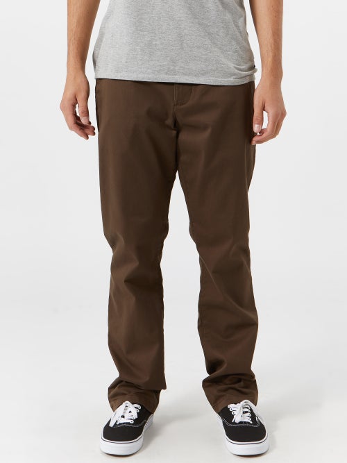 RVCA The Weekend Stretch Chino Pants Chocolate - Skate Warehou