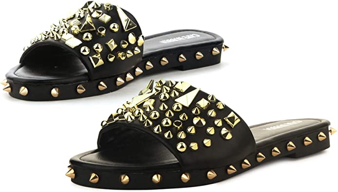 Amazon.com | Cape Robbin Tonie Sandals Slides for Women, Studded .