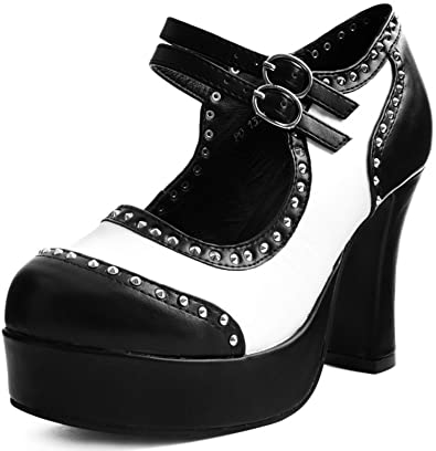 Amazon.com | T.U.K. Shoes A9449L Womens Platforms, Black & White .