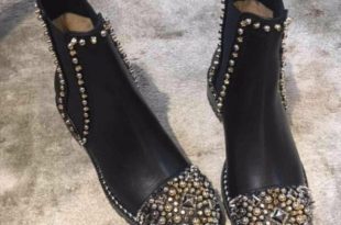 2018 New Women Chunky High Heels Winter Studded Shoes Short Boots .