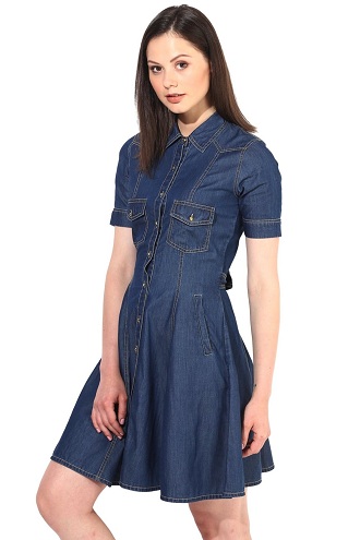 15 Fashionable Denim Dress Designs for Ladies with Imag