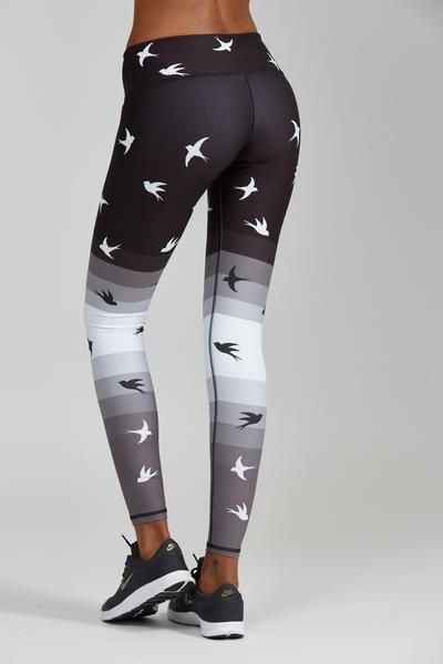 NEW for Fall - Black Bird leggings combine a Noli favorite print .
