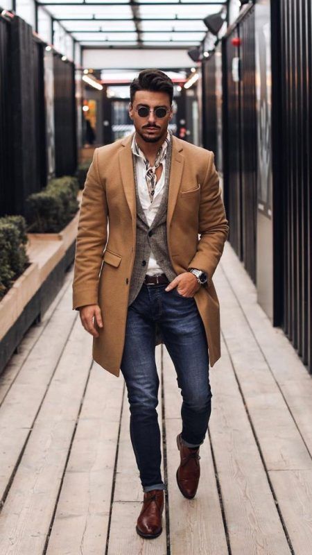 40 mens winter work outfit styles with winter boots. Brown .