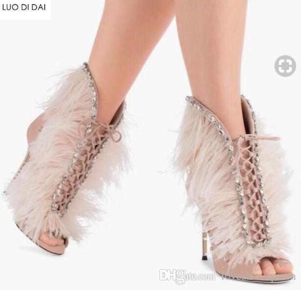 2019 New Sexy Ladies Peep Toe Boots Gladiator Sandals Summer Boots .