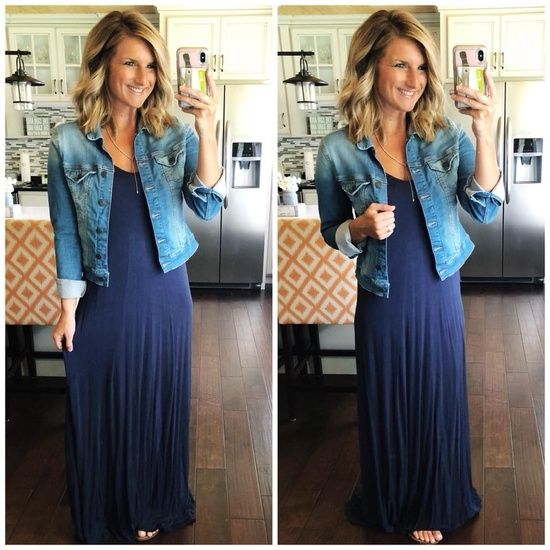 Summer Outfit Inspiration // Maxi Dress with Denim Jacket // How .