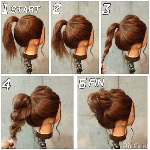 21 Super Easy Updos for Beginners - Fazhion | Hair styles, Long .