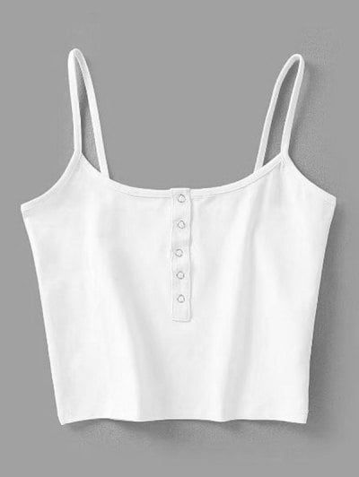 Cropped Snap Button Tank Top | Tank top outfits, Cute tank tops .