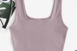 43% OFF] [HOT] 2020 Plain Ribbed Cropped Tank Top In MAUVE | ZAF