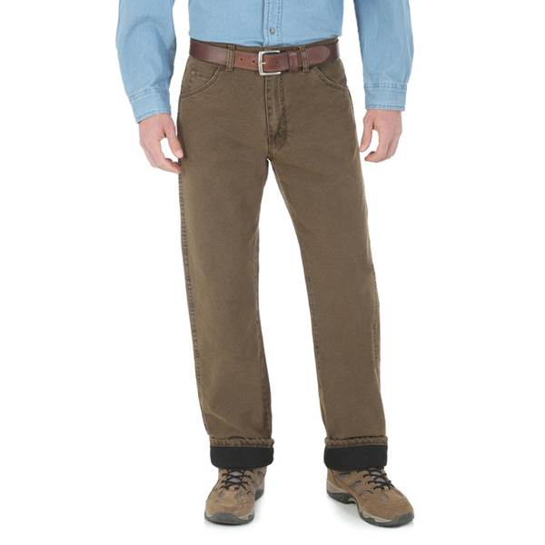 Wrangler Men's Thermal Jeans, Night Brown, 33 x 30 - 33213NB-33x30 .