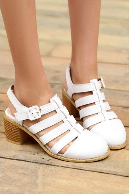 White Closed-toe Sandals | CraftySandals.c