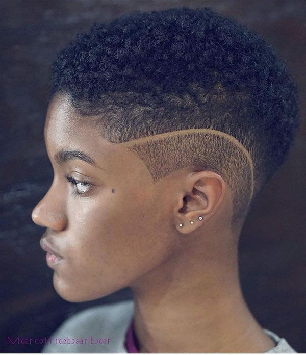 50 Short Haircuts for Black Women in 2020 | Shaved hair designs .