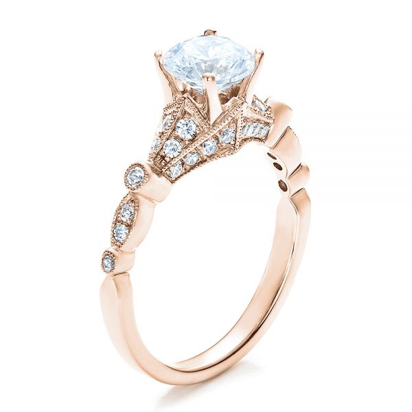 18k Rose Gold Unique Engagement Ring - Vanna K #100077 - Seattle .