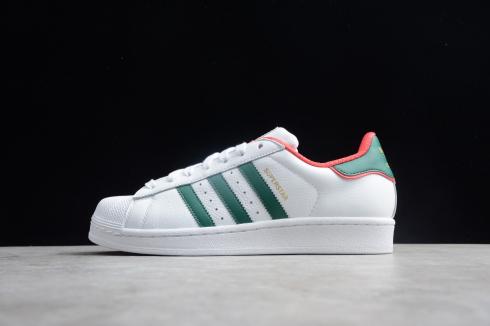 Adidas Superstar Unisex Shoes Sneakers White Green Red BC0198 .