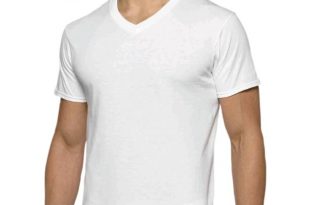 Gildan - Gildan Men's Short Sleeve V-Neck White T-Shirt up to 2XL .