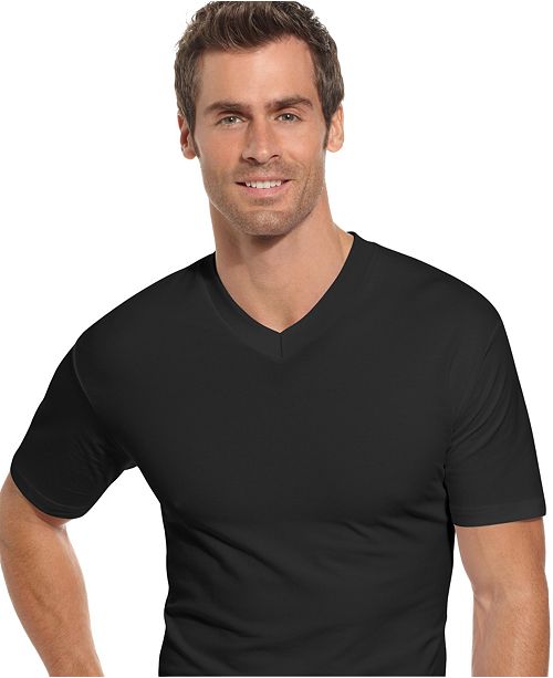 Alfani Men's Underwear, Tagless Cotton Spandex 2 Pack V Neck .