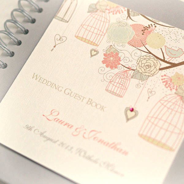 Hanging Birdcages Design Wedding Guest Book | Wedding guest book .