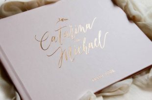 Rose Gold Foil and Pale Blush Wedding Guest Book – B. Gregory Desi