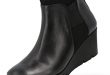 Amazon.com | MANET Leather Wedge Booties for Women - Women's Wedge .
