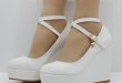 Akexiya White Wedges Shoes Pumps For Women Wedges High Heels .