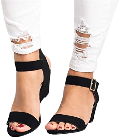 Amazon.com: Sandals for Women Low Heel Wedge,Chunky Heel Sandal .