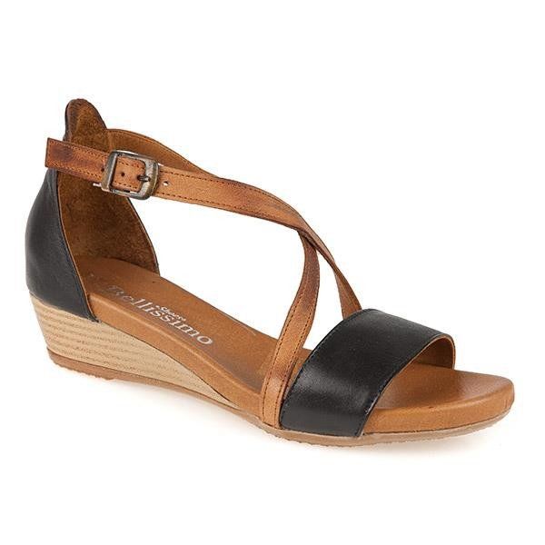 Ladies Low Wedge Leather sandal (STZYN2100) by Bellissimo @ Pavers .