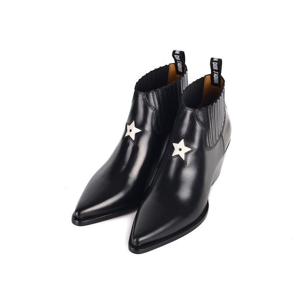 Shop Dior Womens Black Leather Dior L.A. Western Ankle Boots .