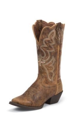 justin women's light coffee stampede western boots l27