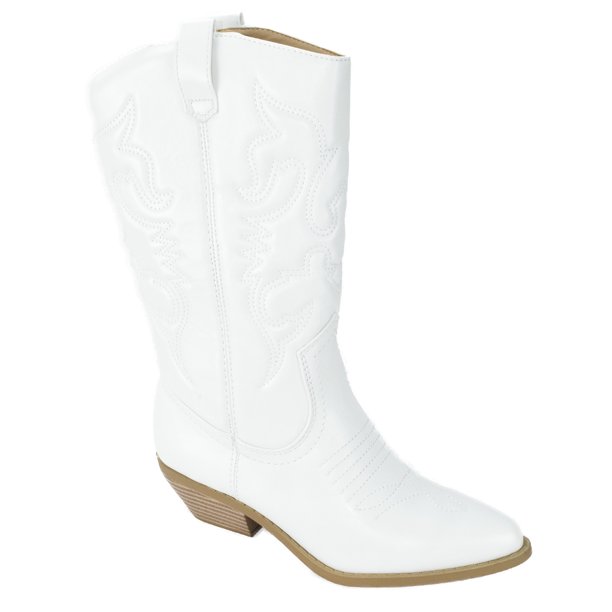 SODA - Reno White Soda Cowboy Western Stitched Boots Women Cowgirl .