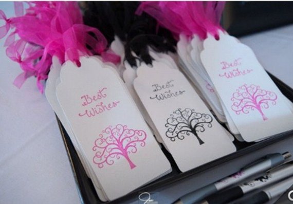 Wedding Wishing Tree Tags with Tree - Reception - Guest Book .