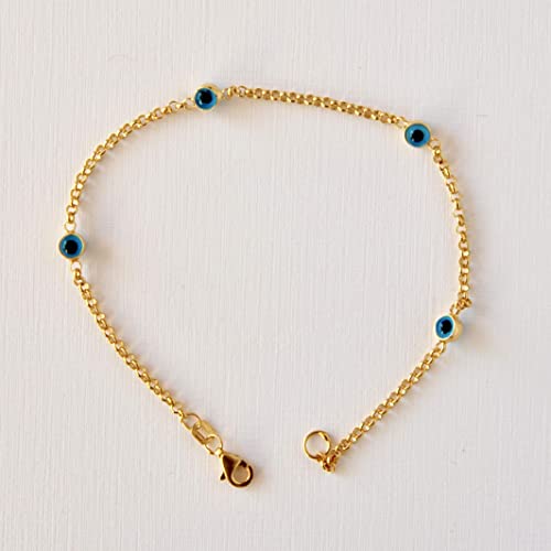 Amazon.com: Sterling Silver Blue Evil Eye Bracelet, Women Jewelry .