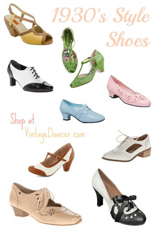 1930s Style Shoes for Women | 1930s shoes, 1930s fashion, Shoe sty