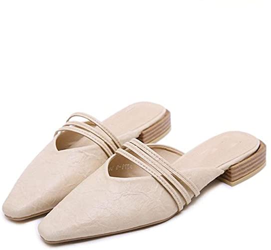 Amazon.com | Little lemon Mules Shoes Strip Slippers Women Wooden .
